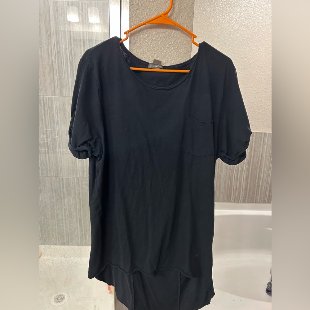 “Divided” Extended Black Tee